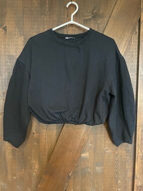 Zara Cropped Sweatshirt – Bubble Hem